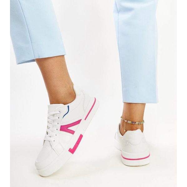 Białe sneakersy z kolorem r.40 zdjęcie 5