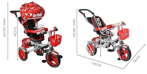 Rowerek trzykołowy Kruzzel RT6051 czerwony na Arena.pl