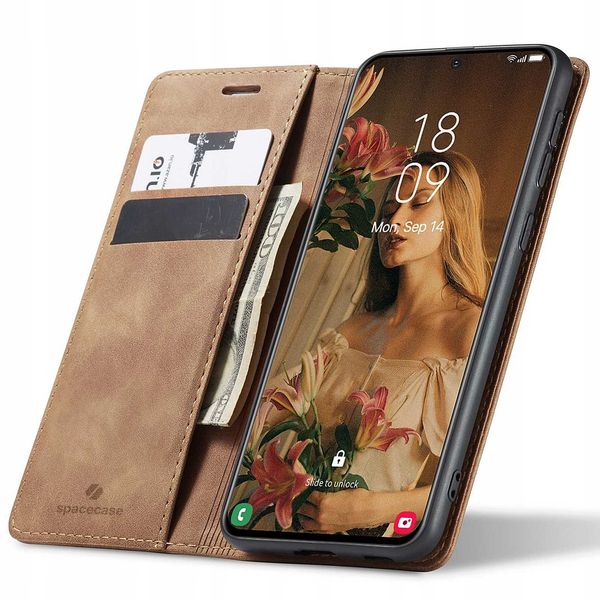 Spacecase Wallet Galaxy S21 Light Brown zdjęcie 1