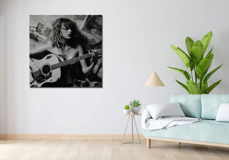 Obraz 100x100cm Młoda Gitarzystka zdjęcie 2