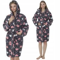 SZLAFROK DAMSKI KRÓTKI MIĘKKI CIEPŁY GRUBY