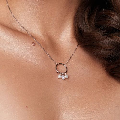 naszyjnik srebrny z perłami naturalnymi na Arena.pl