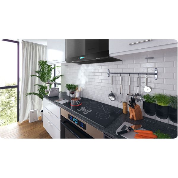 Okap kuchenny 90 cm Czarny Berdsen BE-90S zdjęcie 9