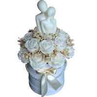 Flower Box Świece Sojowe Wieczny Bukiet Kwiat Prezent Ślub Wesele Para