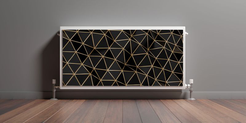 MAGNETYCZNA Mata Na Kaloryfer Trójkąty Abstrakcja Efekt 3D 90cm x 60cm zdjęcie 3