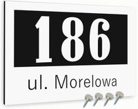 Tabliczka adresowa Numer posesji domu Tablica adres posesji Biała 40x30