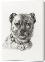 Obraz 70x100cm Głowa Psa z Obrożą, Jean Bernard Vintage do Salonu
