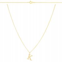 Komplet łańcuszek + złota zawieszka literka K