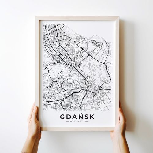 Plakat mapa miasta Gdańsk 40x50 cm na Arena.pl