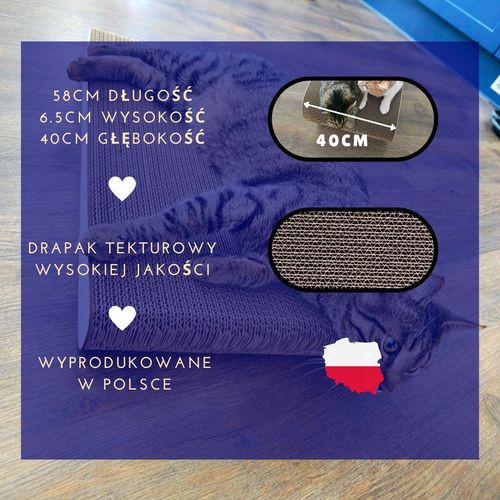 Drapak dla kota SIGMA | biały 40cm | 58x6.6x40 cm | MruuPruu na Arena.pl