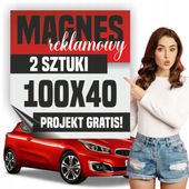 Reklama magnetyczna magnes reklamowy na auto firmowe 100x40 cm - 2 szt