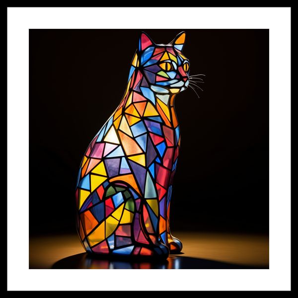 Plakat 50x50cm Koci Witraż zdjęcie 3