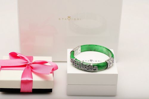 Srebrna bransoleta BDM0454J - Jadeit na Arena.pl