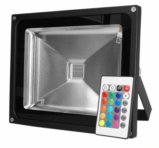 REFLEKTOR HALOGEN LED 30W RGB 16 KOLORÓW + PILOT zdjęcie 1
