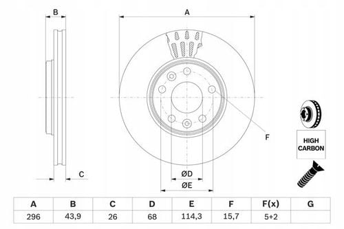 TARCZA HAM PRZOD 296X26 V BOSCH na Arena.pl