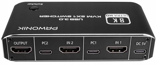Przełącznik KVM HDMI 2.1 Konsola Switch 4K 120Hz 8K 2 4xUSB 3.0 2xPC 1Ekran na Arena.pl