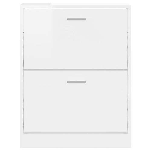 Szafka na buty, wysoki połysk, biała, 59x17x81 cm na Arena.pl