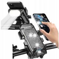 Uchwyt rowerowy na telefon 4w1 lampka LED dzwonek na rower Powerbank 3000