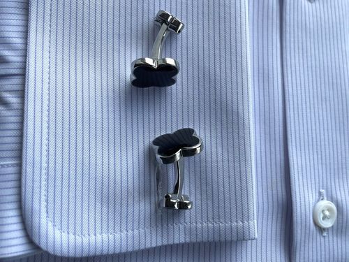 Markowe spinki do mankietów Exciting Czarna Koniczyna Koniczynka z Onyxem na Arena.pl