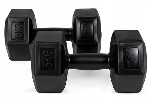 HANTLE hantelki CIĘŻARKI 2x5KG ZESTAW do ćwiczeń fitness BITUMICZNE na Arena.pl