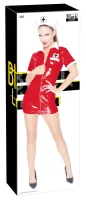 black level sukienka vinylowa czerwona kostium pielęgniarki m + czapka