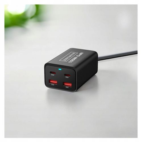 Ładowarka Sieciowa Zasilacz 100W Kostka GaN 3 Kabel AC 2x USB-C 65W 2x USB na Arena.pl