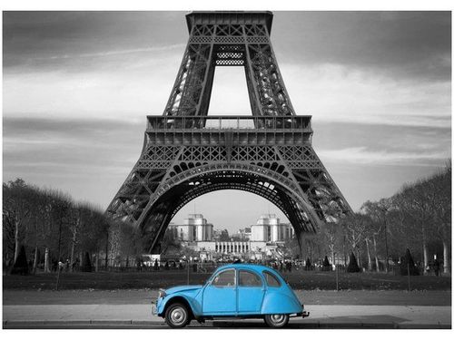 50X70CM BŁĘKITNE AUTKO OBRAZ POKOJU DREWNINE na Arena.pl