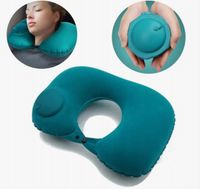 PODUSZKA PODRÓŻNA Dmuchana Samopompująca Welurowa ROGAL Do Spania Na Szyję