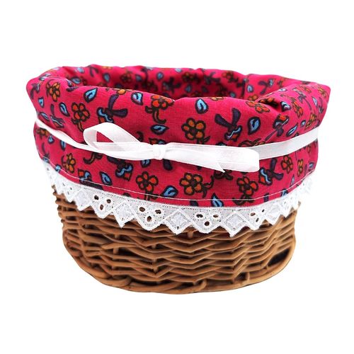 Koszyk Wiklinowy z Ozdobnym Wnętrzem – Ręczna Robota 17 cm na Arena.pl