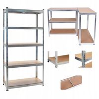 Regał metalowy ocynkowany wciskany 180x90x40 cm, 5 półek 875kg