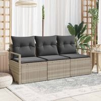 Zestaw Sof 3 pcs Jasnoszary polirattan