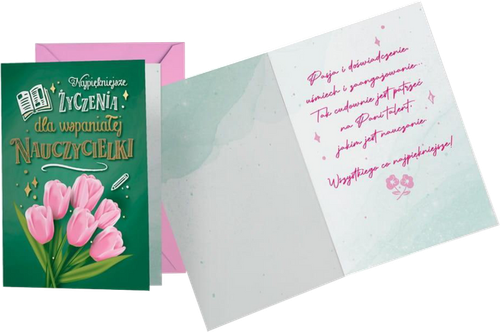 Karnet - kartka - Dla wspaniałej Nauczycielki na Arena.pl