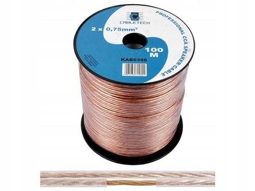 Kabel głośnikowy 100m 2x0,75mm CCA rolka Cabletech na Arena.pl