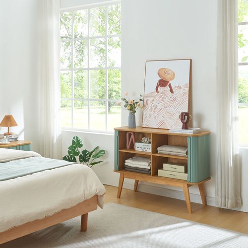 Komoda bambusowa niebieska do salonu sypialni na Arena.pl