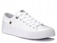 Trampki damskie całe białe Big Star AA274010 klasyczne niskie tkanina 39