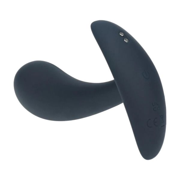 Vibrating Silicone Prostate Stimulator Anal Plug - M - Black zdjęcie 5