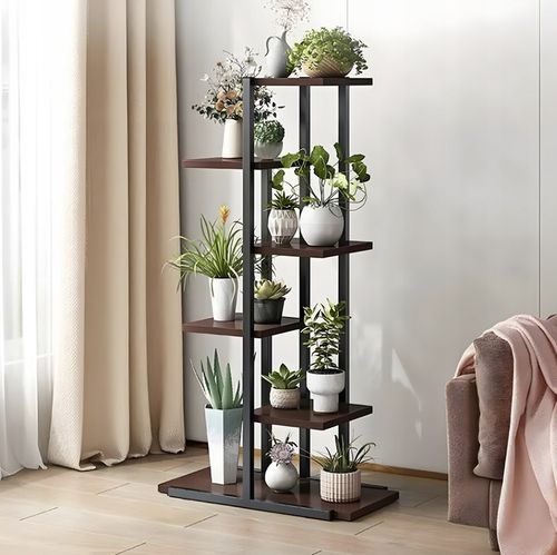 KWIETNIK METALOWY PIĘTROWY STOJĄCY STOJAK LOFT PÓŁKI NA KWIATY DĄB WYSOKI na Arena.pl