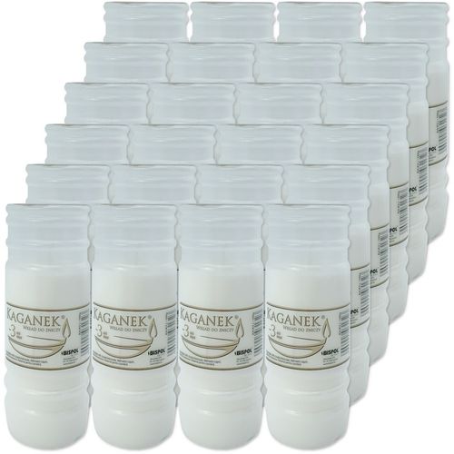 Wkład parafinowy do zniczy Kaganek 3- Bispol 14 cm 24szt Czas palenia 3dni na Arena.pl