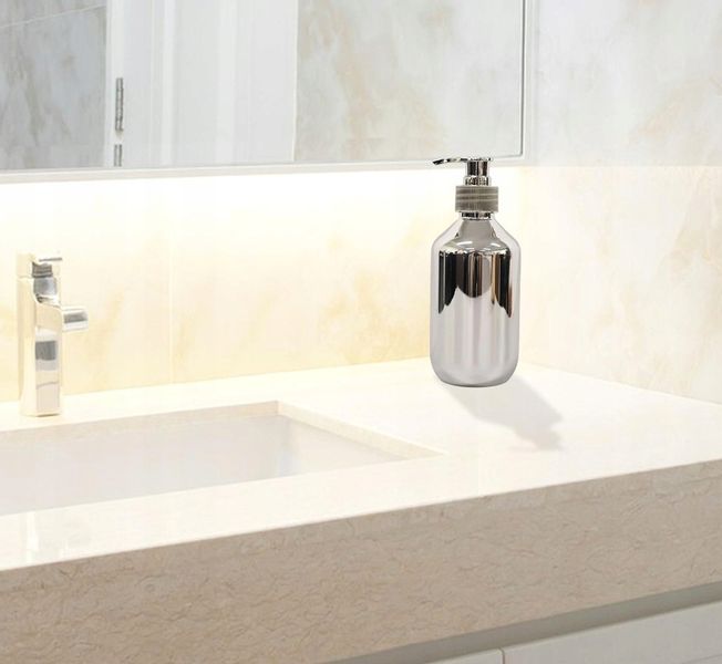 Dozownik Do Mydła Płyn Pojemnik Łazienkowy Srebrny zdjęcie 10