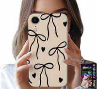 ETUI DO IPHONE XR - BEŻOWE KOKARDKI WSTĄŻKA MODNE WZORY