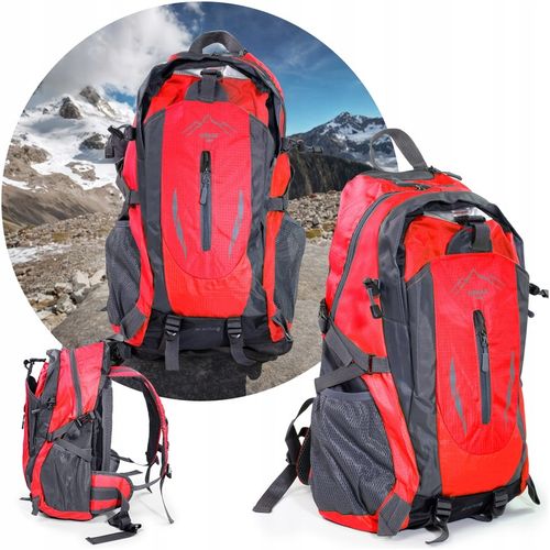 PLECAK TURYSTYCZNY 40L WYCIECZKOWY TREKKINGOWY PODRÓŻNY W GÓRY CZERWONY na Arena.pl
