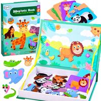 Książka układanka magnetyczna edukacyjna Safari Zwierzęta ZOO dla Dzieci