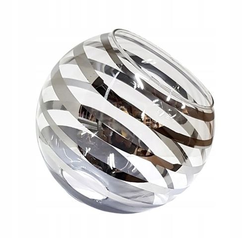 Klosz SZKLANY do lamp na E27 Kula paski chrom na Arena.pl