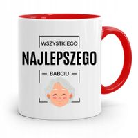 Kubek Czerwony Dla Babci Wszystkiego Najlepszego Z Nadrukiem Ze Zdjęciem