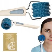 Aplikator LYAPKO WAŁEK z igłami do masażu twarzy NIEBIESKI + GRATIS