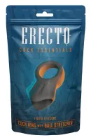 erecto liquid silicone - pierścień z anatomicznym stretcherem, czarny