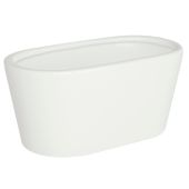 Ceramiczna owalna miseczka doniczka osłonka 21 cm biały