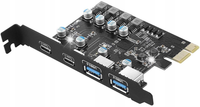 Karta rozszerzeń adapter do komputera PC PCI PCIe 2x USB 2x USB-C