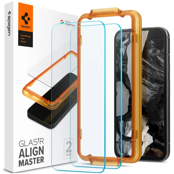 szkło hartowane spigen alm glas.tr 2-pack google pixel 8a clear zdjęcie 1