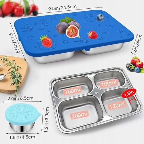 Pudełko Śniadaniowe Lunchbox z Przegrodami 580ml na Arena.pl